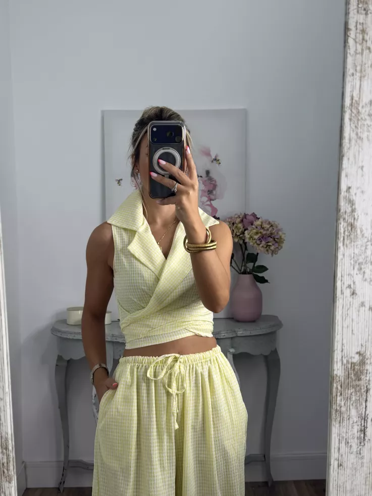 Conjunto Algarve vichy amarillo