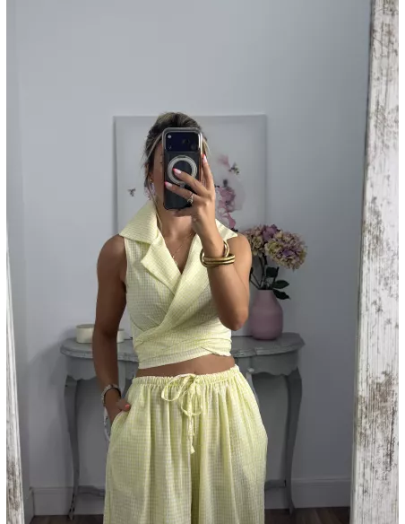 Conjunto Algarve vichy amarillo