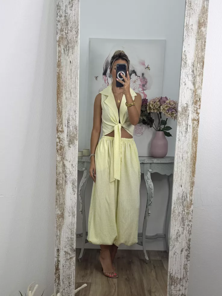 Conjunto Algarve vichy amarillo