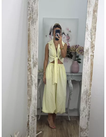 Conjunto Algarve vichy amarillo