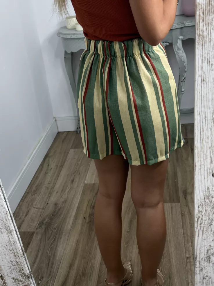 Falda Pantalón de rayas verde, naranja y amarilla