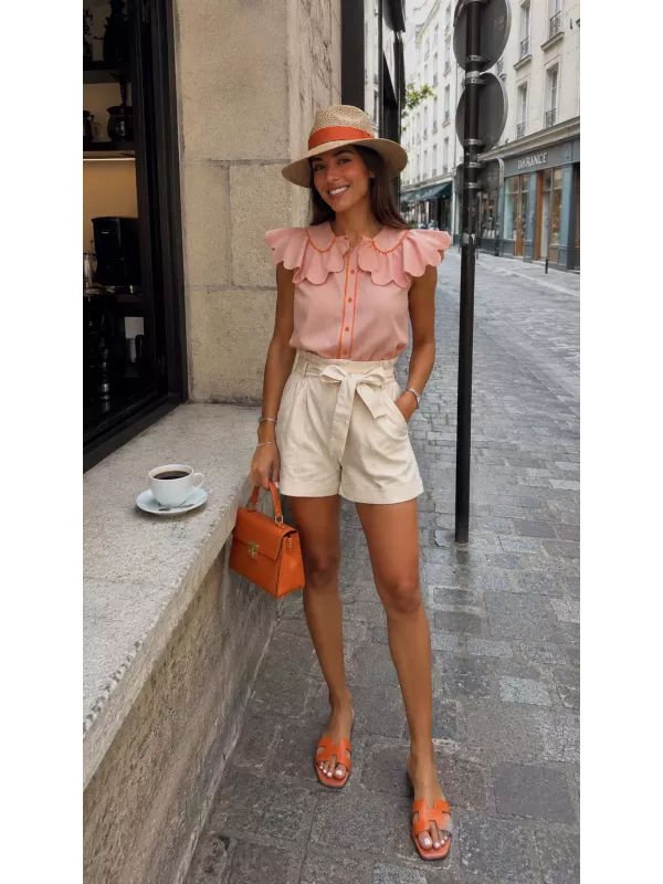 Short vaquero beige
