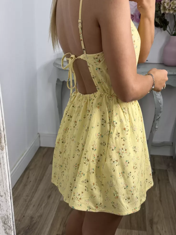 Mono Brasilia amarillo de flores