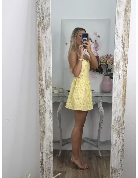 Mono Brasilia amarillo de flores