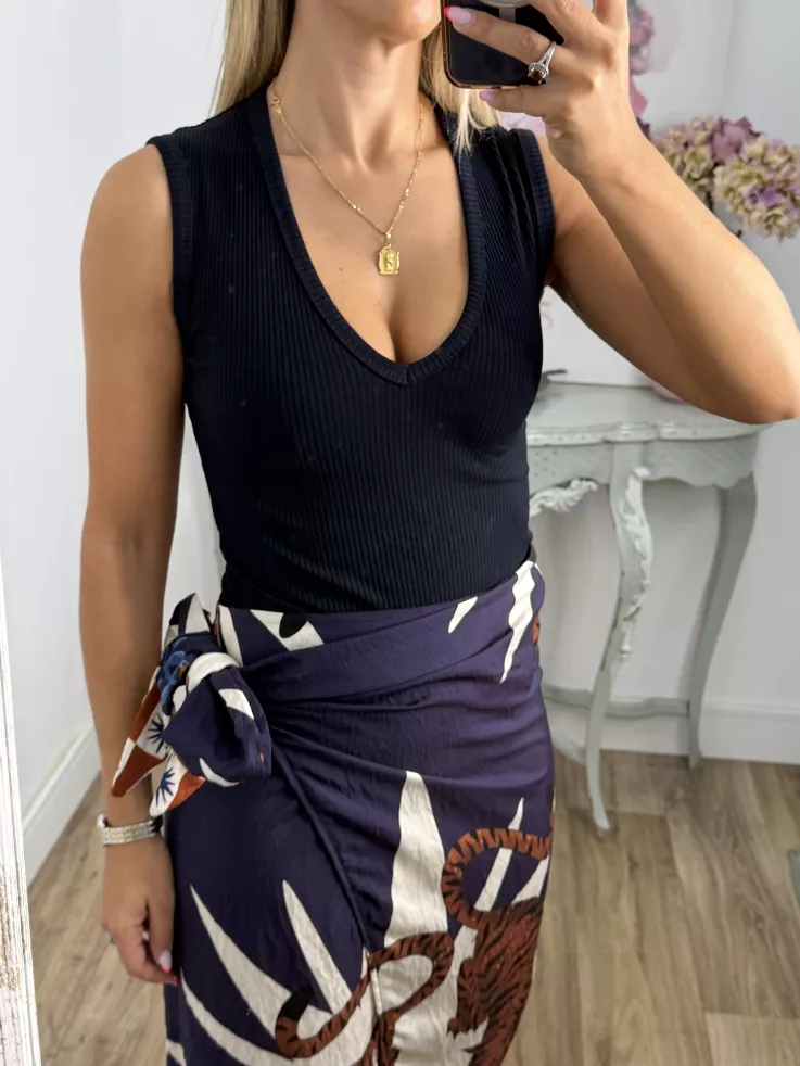 Falda pareo tiger azul marino