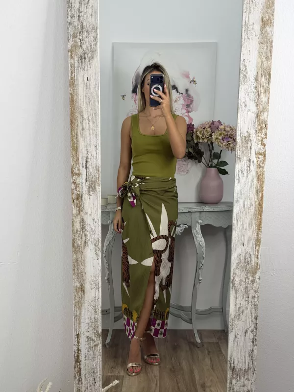 Falda pareo tiger verde