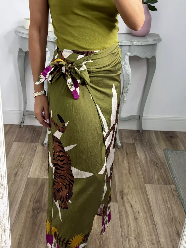 Falda pareo tiger verde
