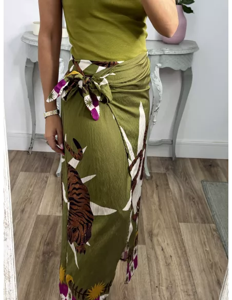 Falda pareo tiger verde
