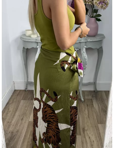 Falda pareo tiger verde