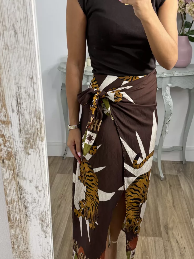 Falda pareo tiger choco