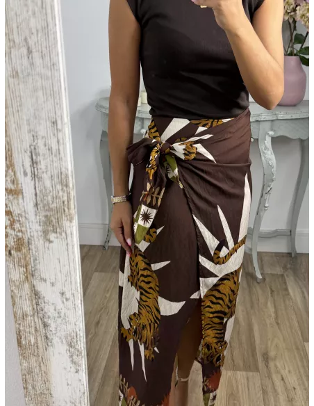 Falda pareo tiger choco