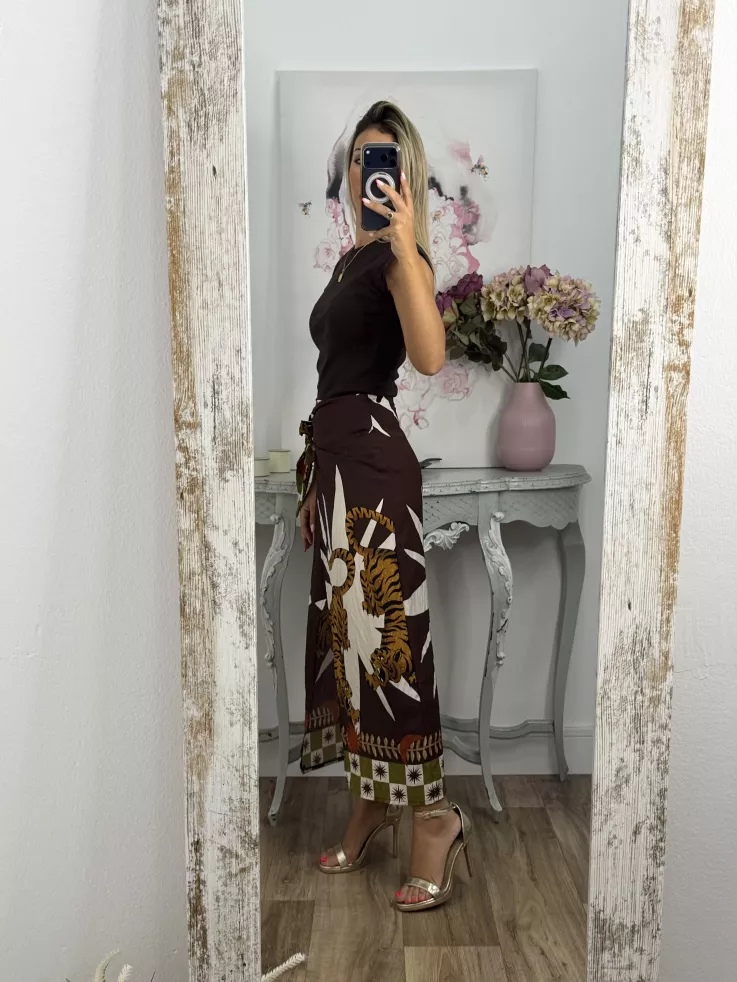 Falda pareo tiger choco