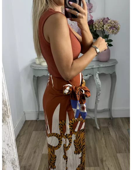Falda pareo tiger teja