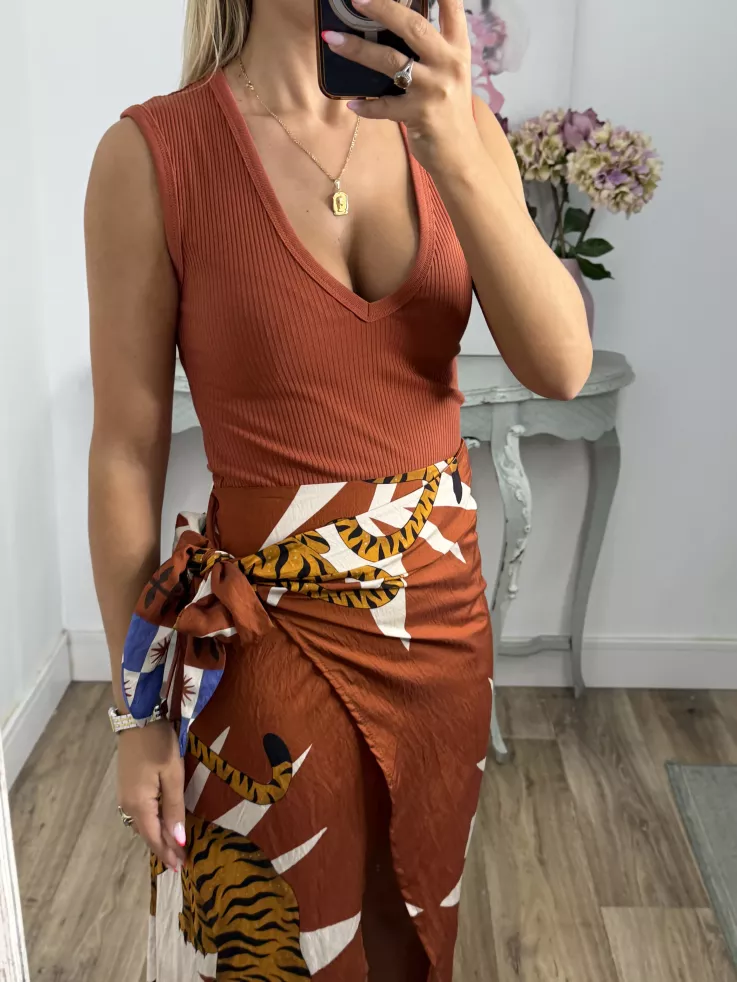 Falda pareo tiger teja