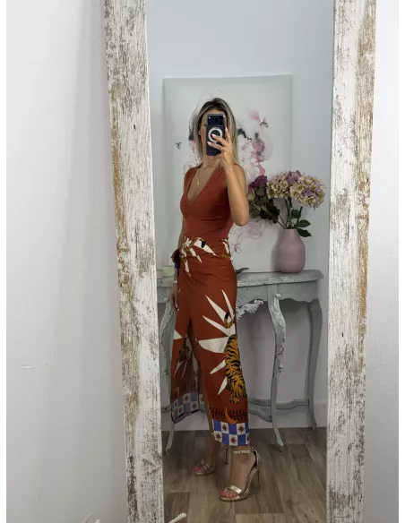 Falda pareo tiger teja