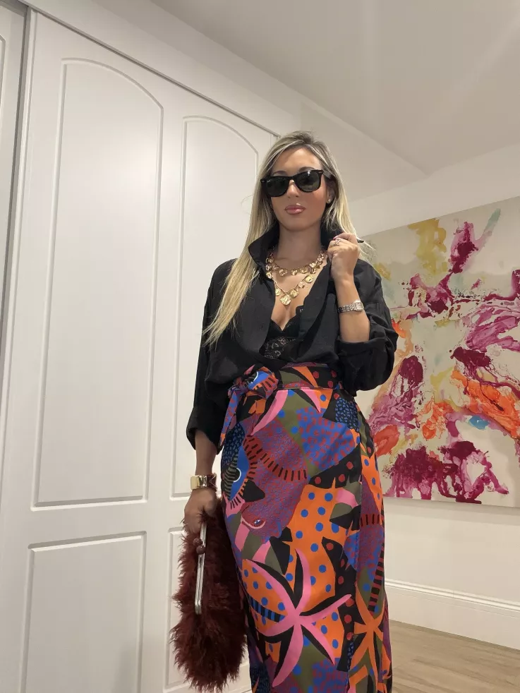 Camisa oversize fluida negra