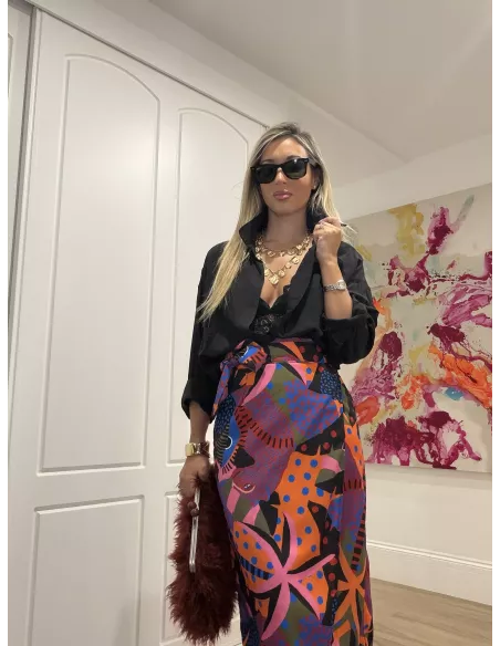 Camisa oversize fluida negra