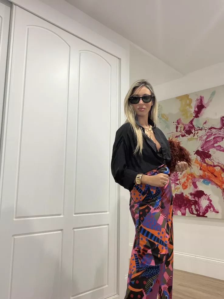 Camisa oversize fluida negra