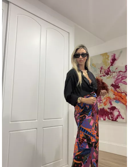 Camisa oversize fluida negra