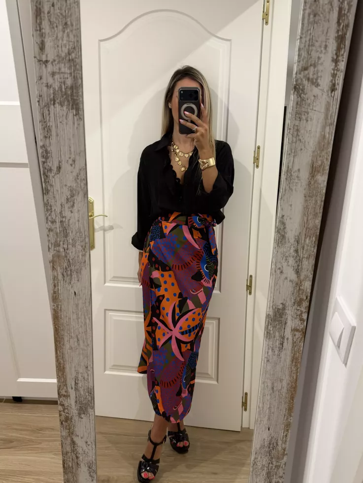Falda pareo México estampada