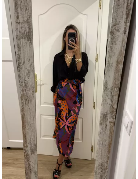 Falda pareo México estampada