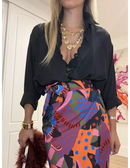 Falda pareo México estampada
