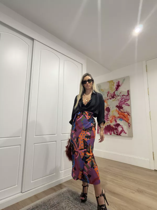 Falda pareo México estampada