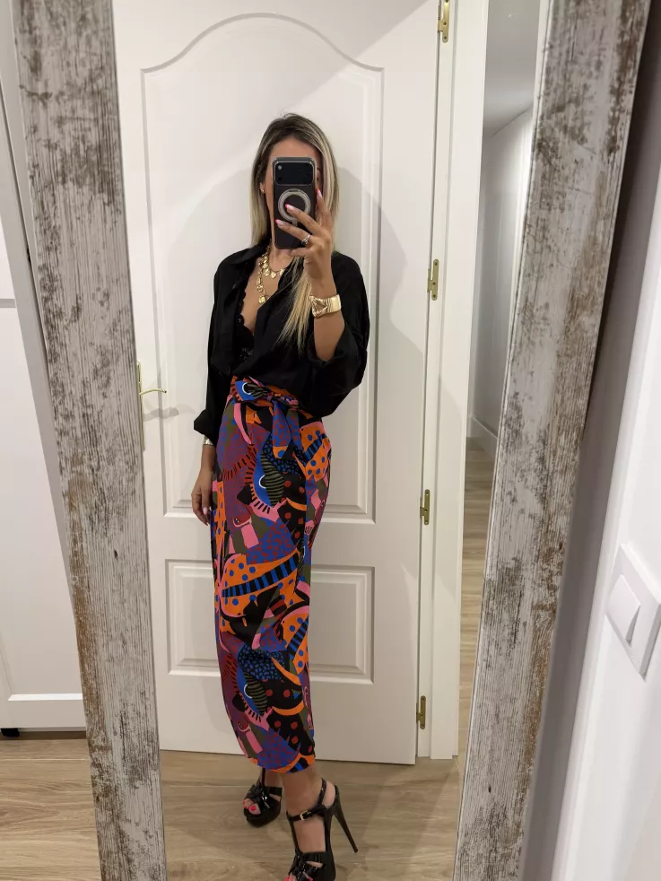 Falda pareo México estampada