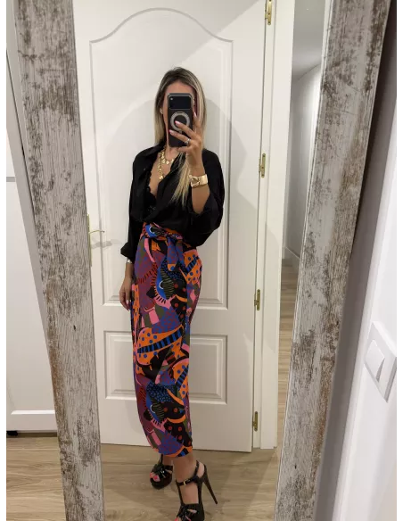 Falda pareo México estampada