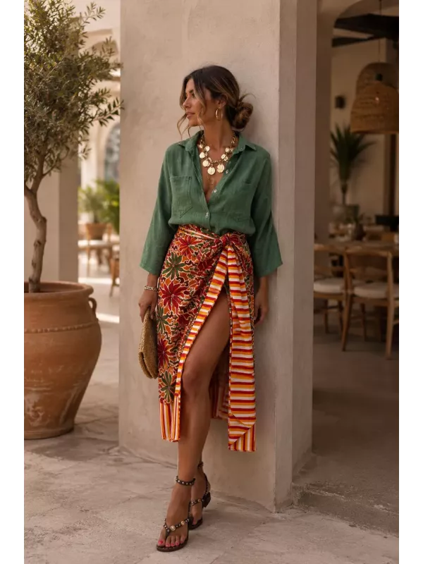 Pareo Palmera verde