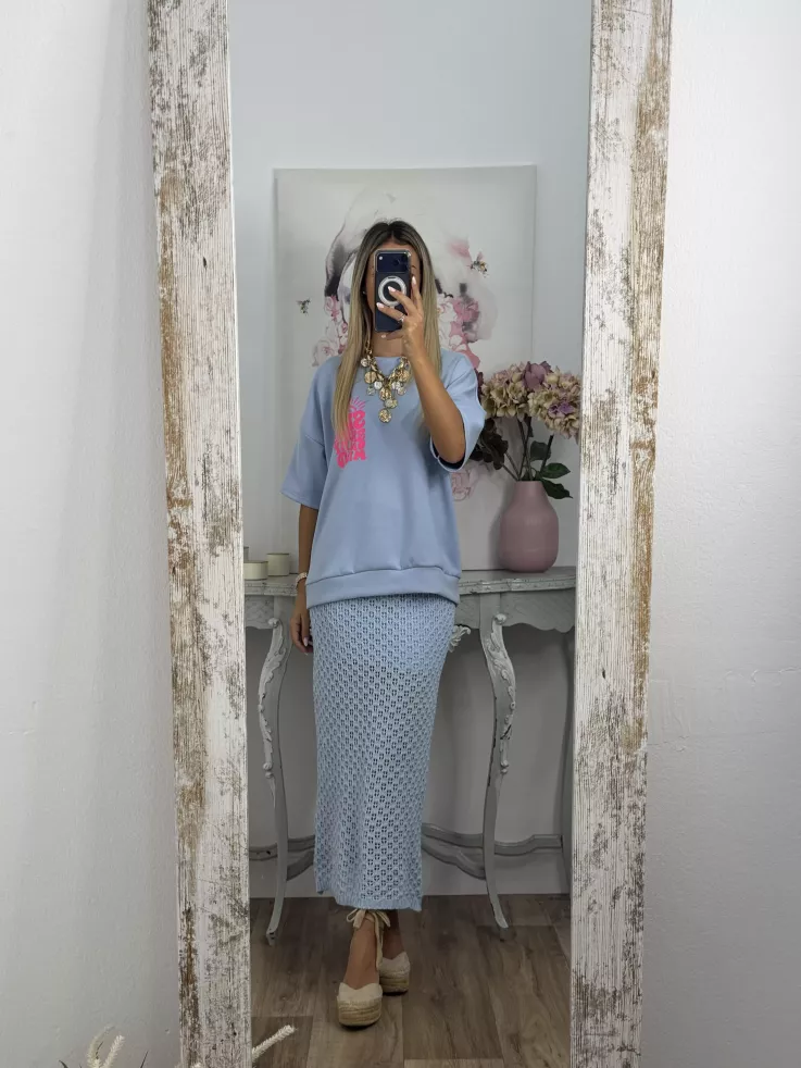 Falda Menorca de punto azul
