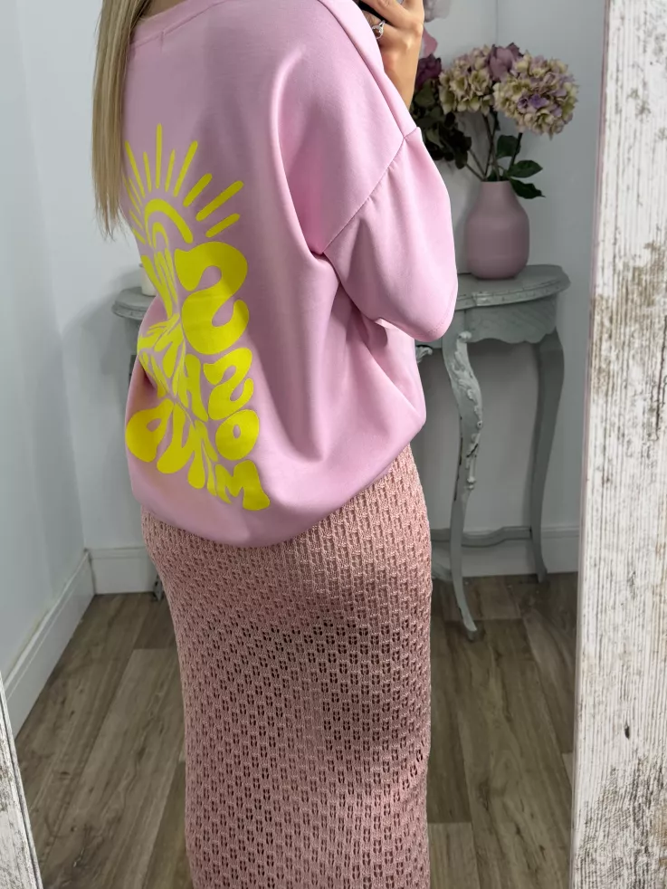 Falda Menorca de punto rosa