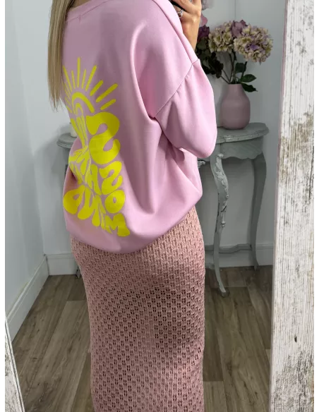 Falda Menorca de punto rosa