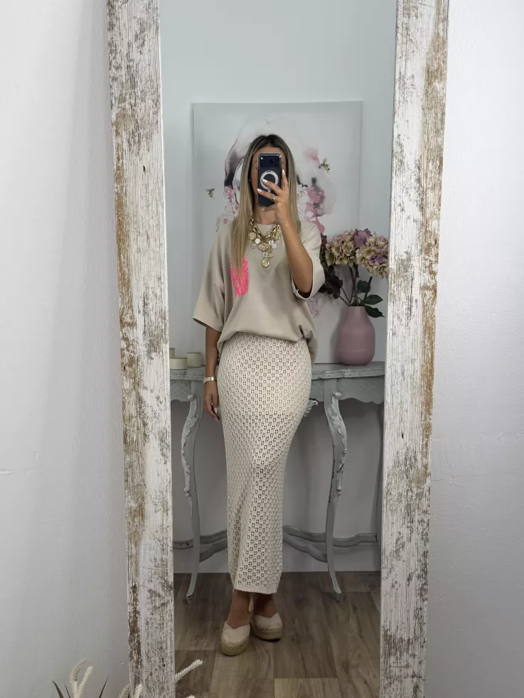 Falda Menorca de punto beige