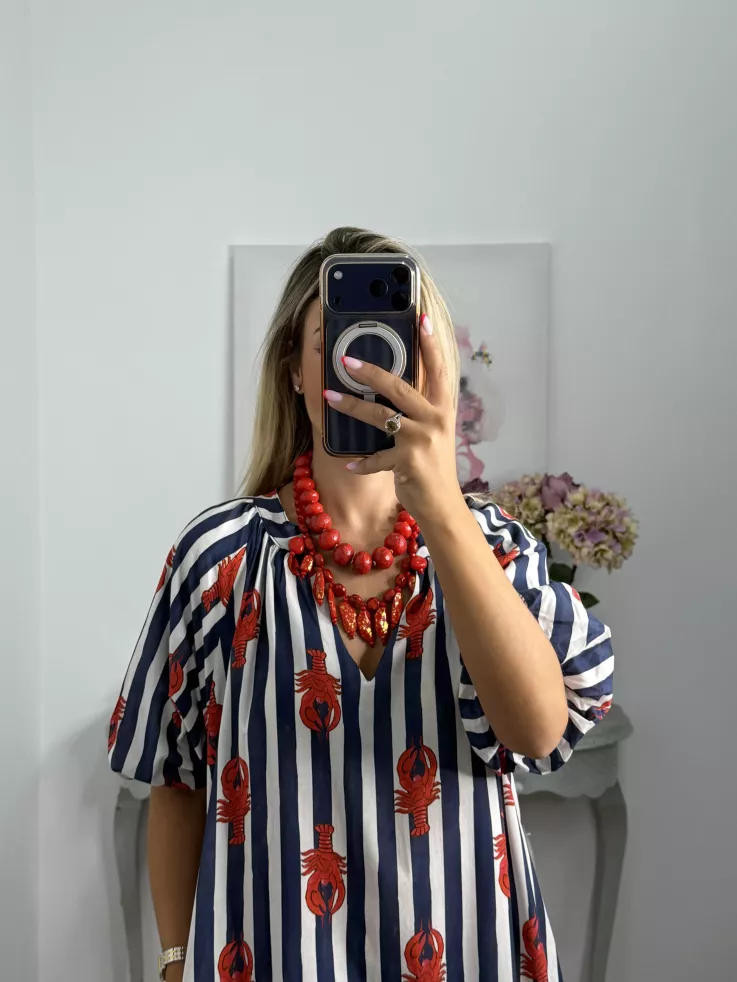 Colgante doble rojo