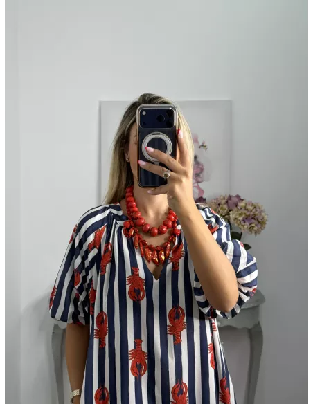 Colgante doble rojo