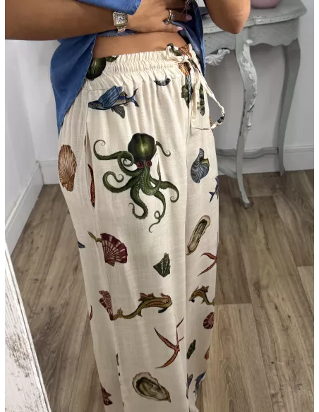 Pantalón estampado estrella de mar