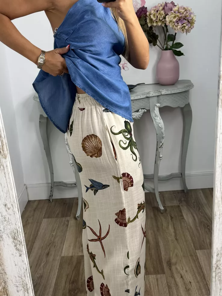 Pantalón estampado estrella de mar