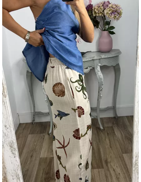 Pantalón estampado estrella de mar