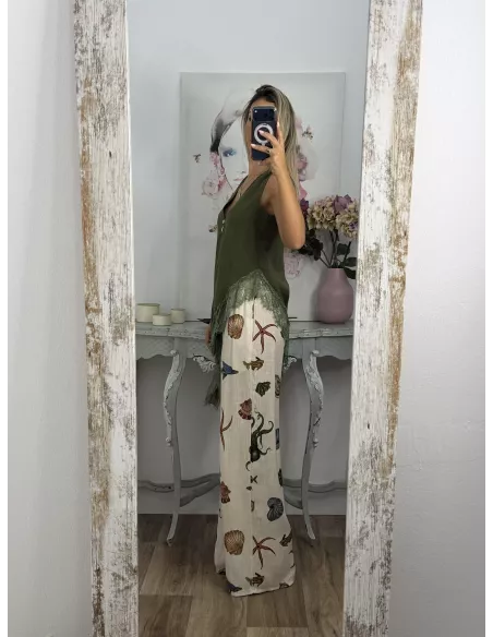 Pantalón estampado estrella de mar