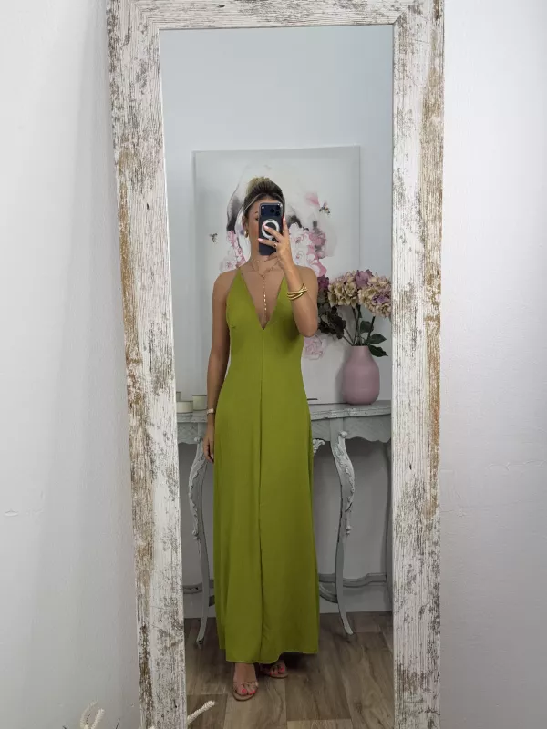 Vestido Génova verde espalda