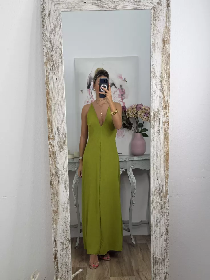 Vestido Génova verde espalda