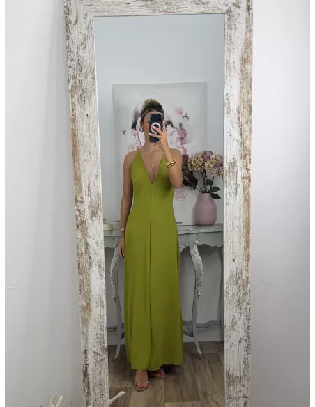 Vestido Génova verde espalda