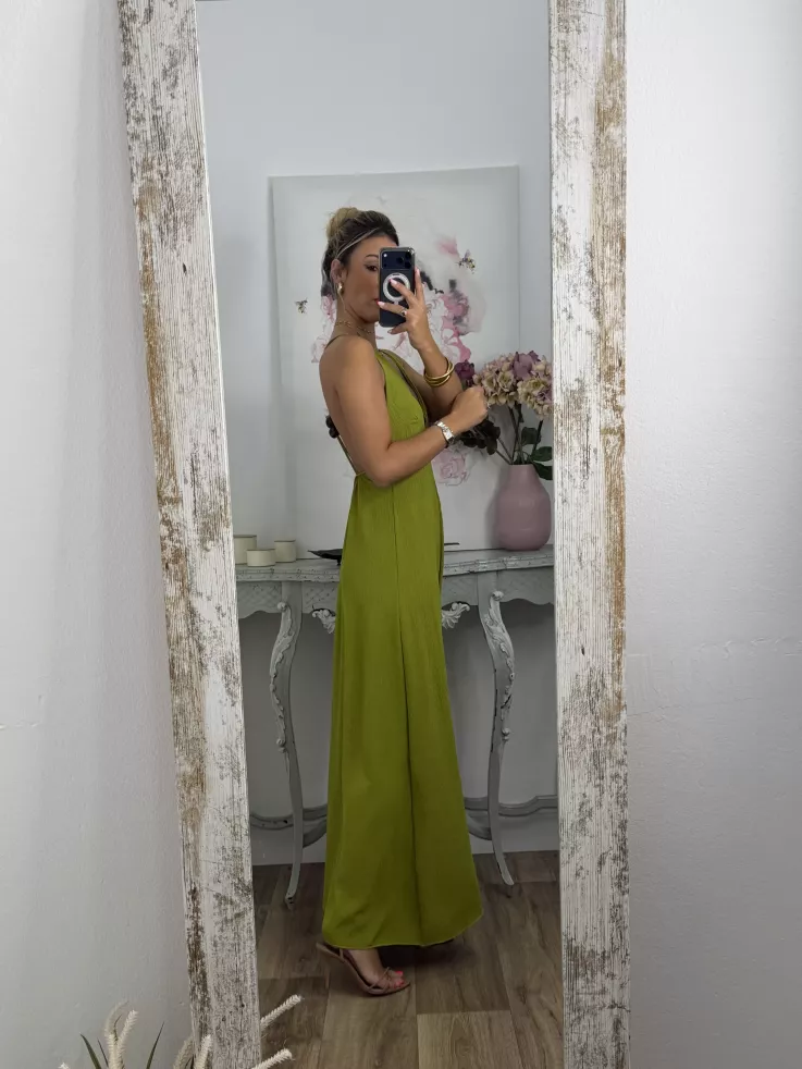 Vestido Génova verde espalda