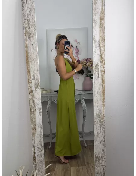 Vestido Génova verde espalda