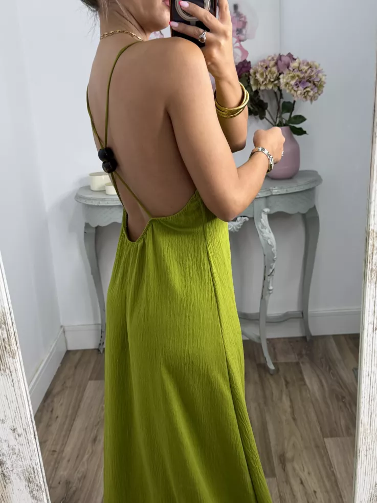 Vestido Génova verde espalda