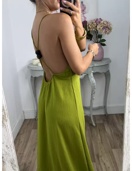 Vestido Génova verde espalda