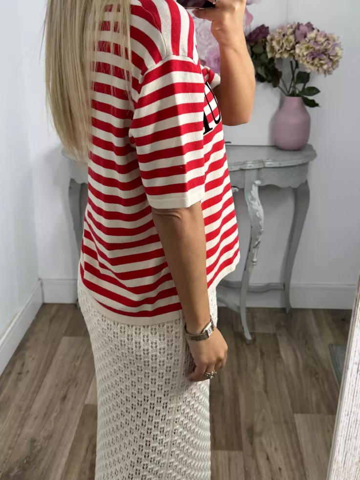 Camiseta punto Bonjour rojo