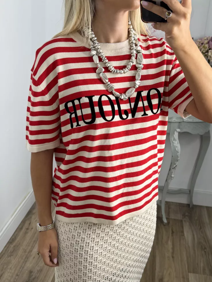 Camiseta punto Bonjour rojo