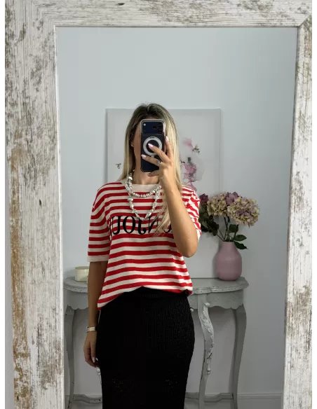 Camiseta punto Bonjour rojo